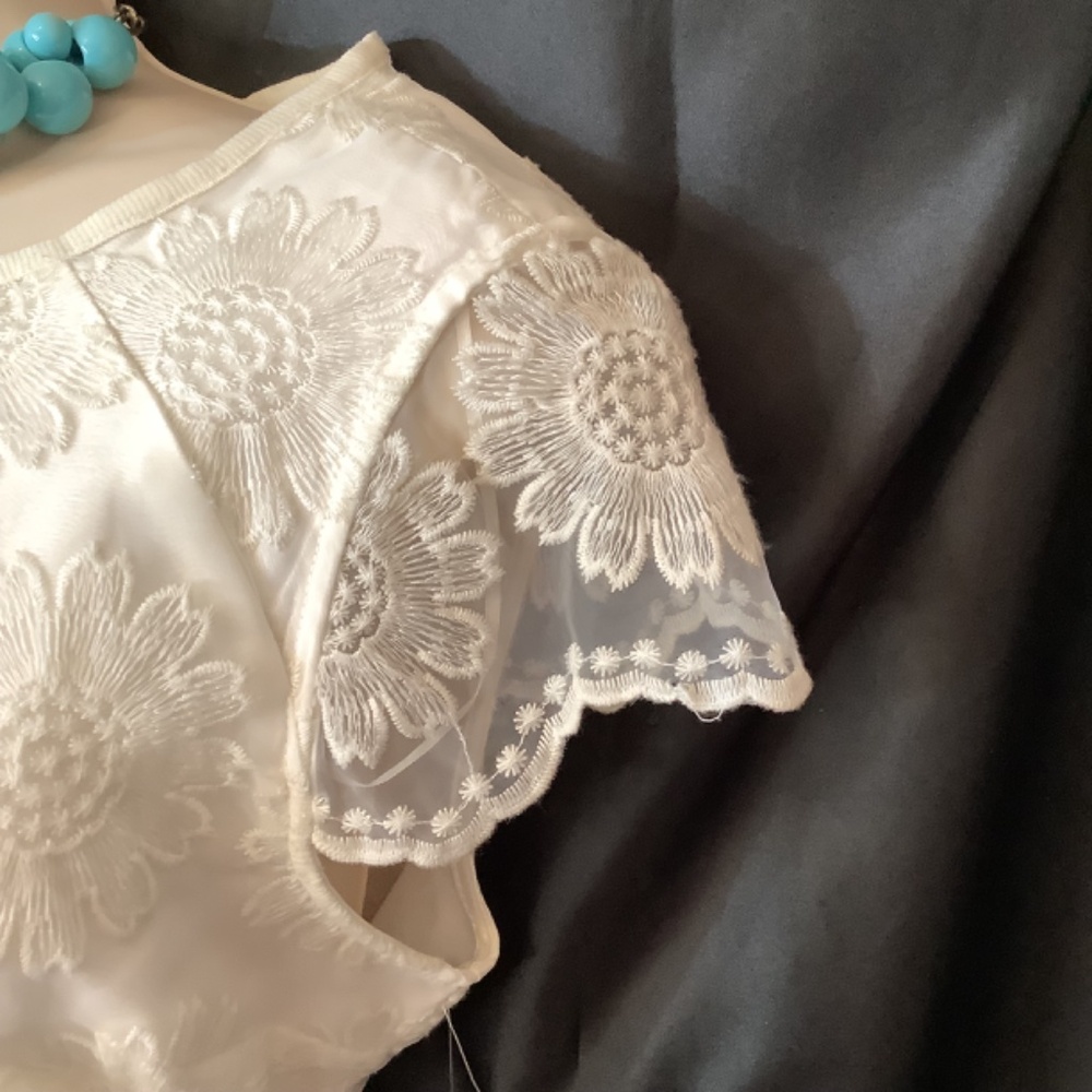 NWT‎ Gabby Skye white lace wedding formal casual dress sz. 10. Beautiful - Picture 5 of 13